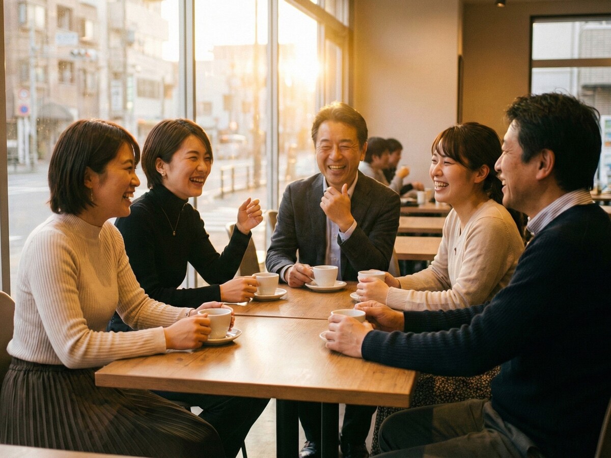 新しい街で趣味の合う仲間と出会うイメージ