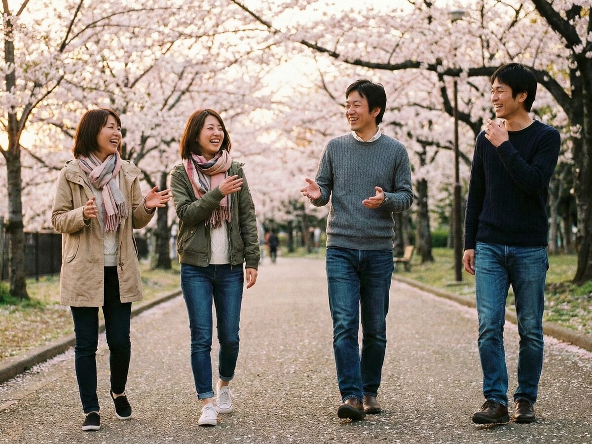 休日にカフェ会で楽しく過ごすイメージ